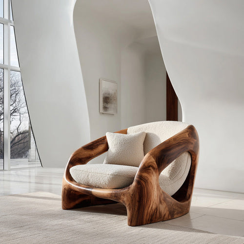 Contemporary Curved Armchair For Modern Living Room
