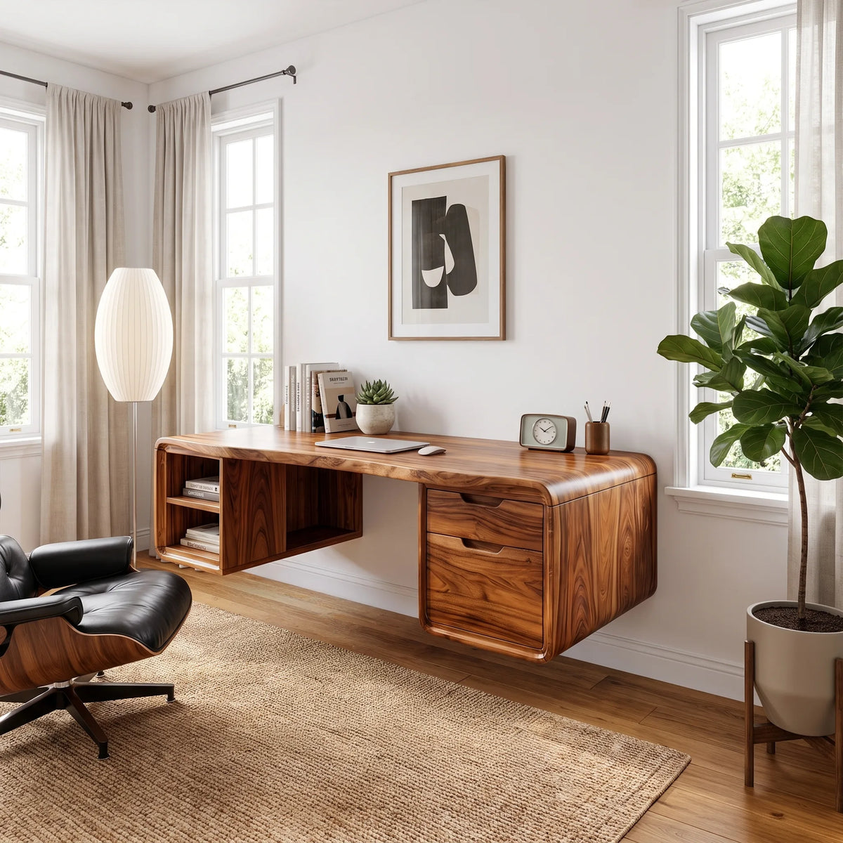 Cozy Computer Desk Home Office Desk Writing Desk With Open Storage For Home Office