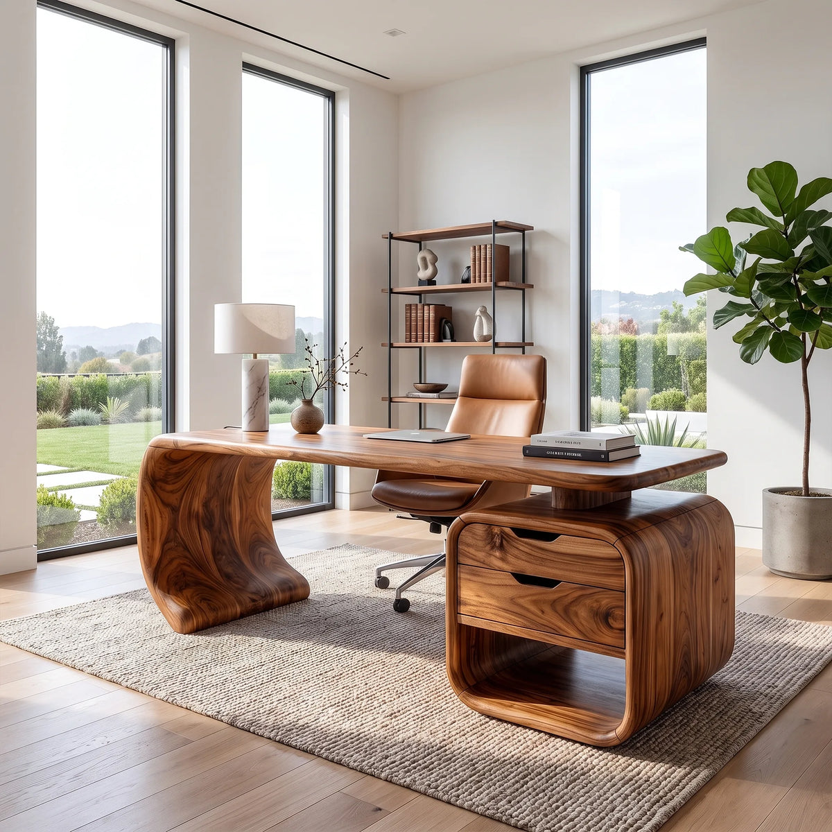 Refined Executive Desk Office Desk Computer Desk With Drawers For Home Office