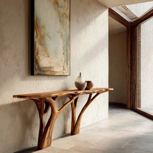 Contemporary Live Edge Console Table For Entryway