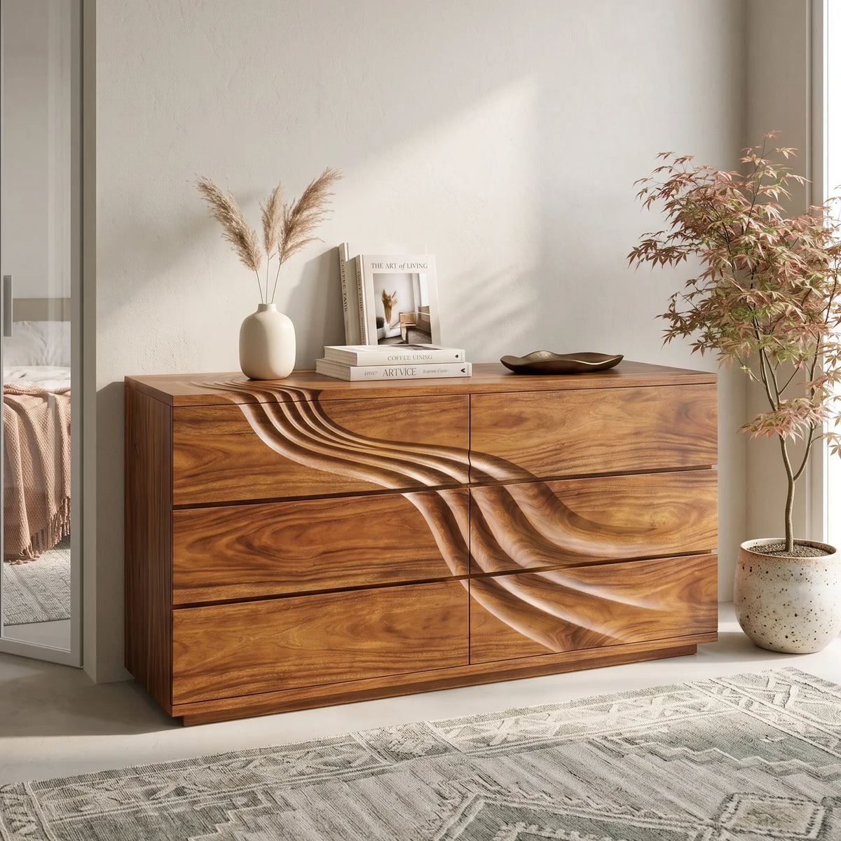 Organic Sculpted Dresser Table For Modern Interior