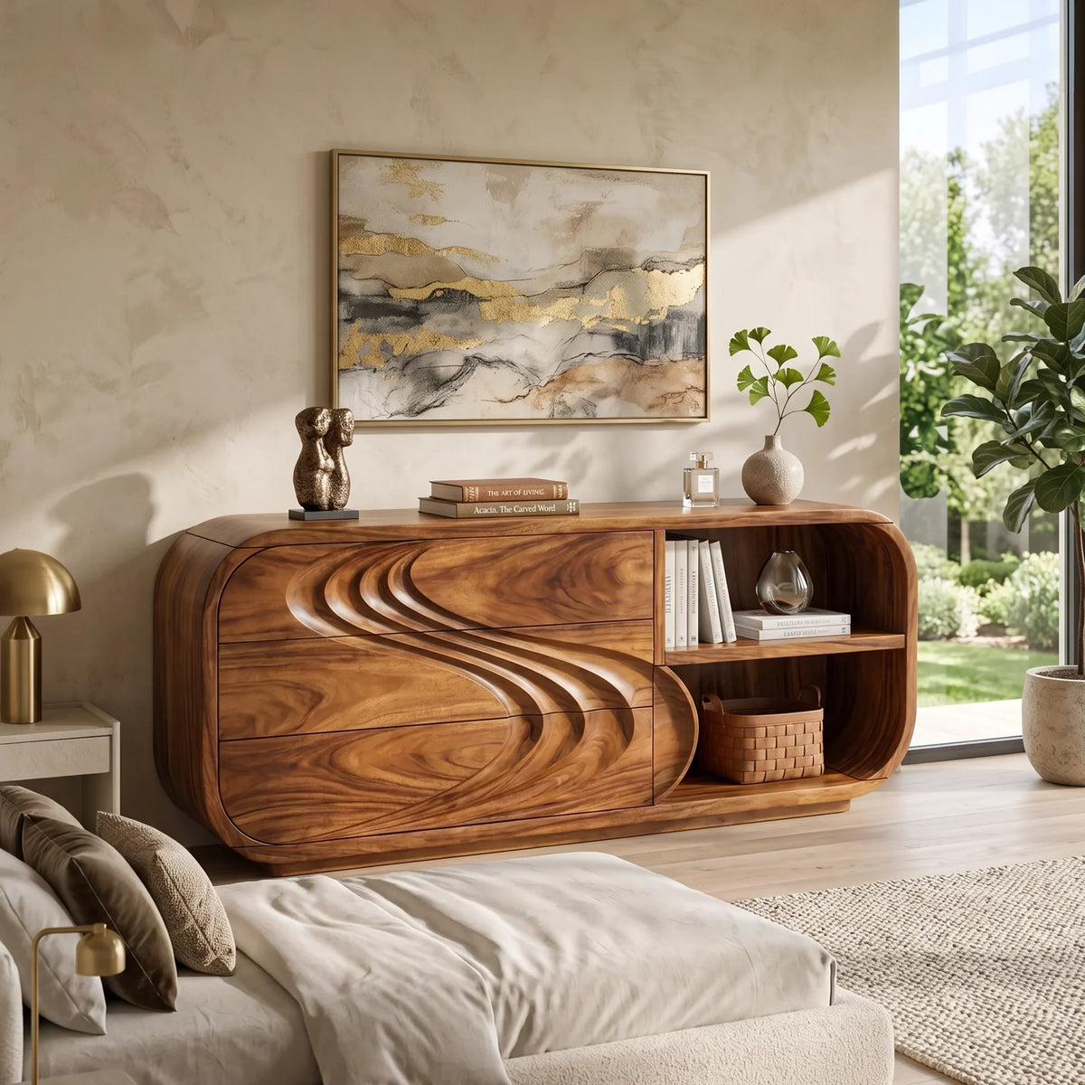 Modern Ripple Dresser For Cozy Bedroom Interior