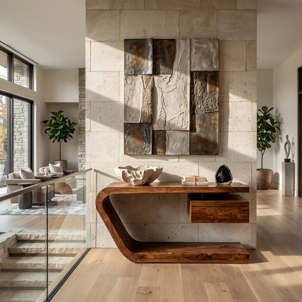 Contemporary Floating Drawer Console Table For Entryway