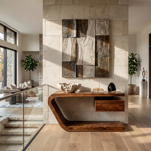 Contemporary Floating Drawer Console Table For Entryway