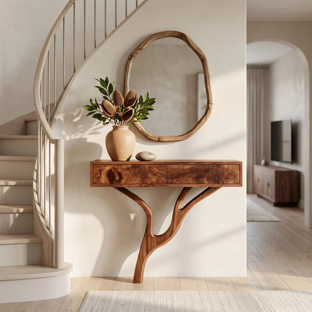 Modern Branch Style Wooden Console Table For Hallway