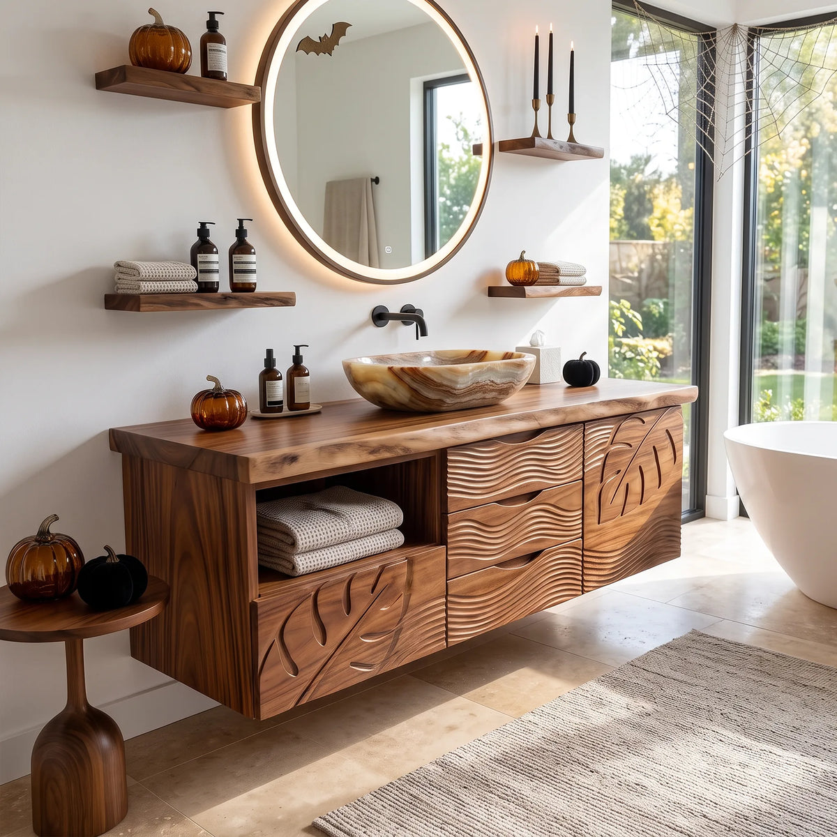 Rustic Halloween Storage Bathroom Vanity Guest Ensuite