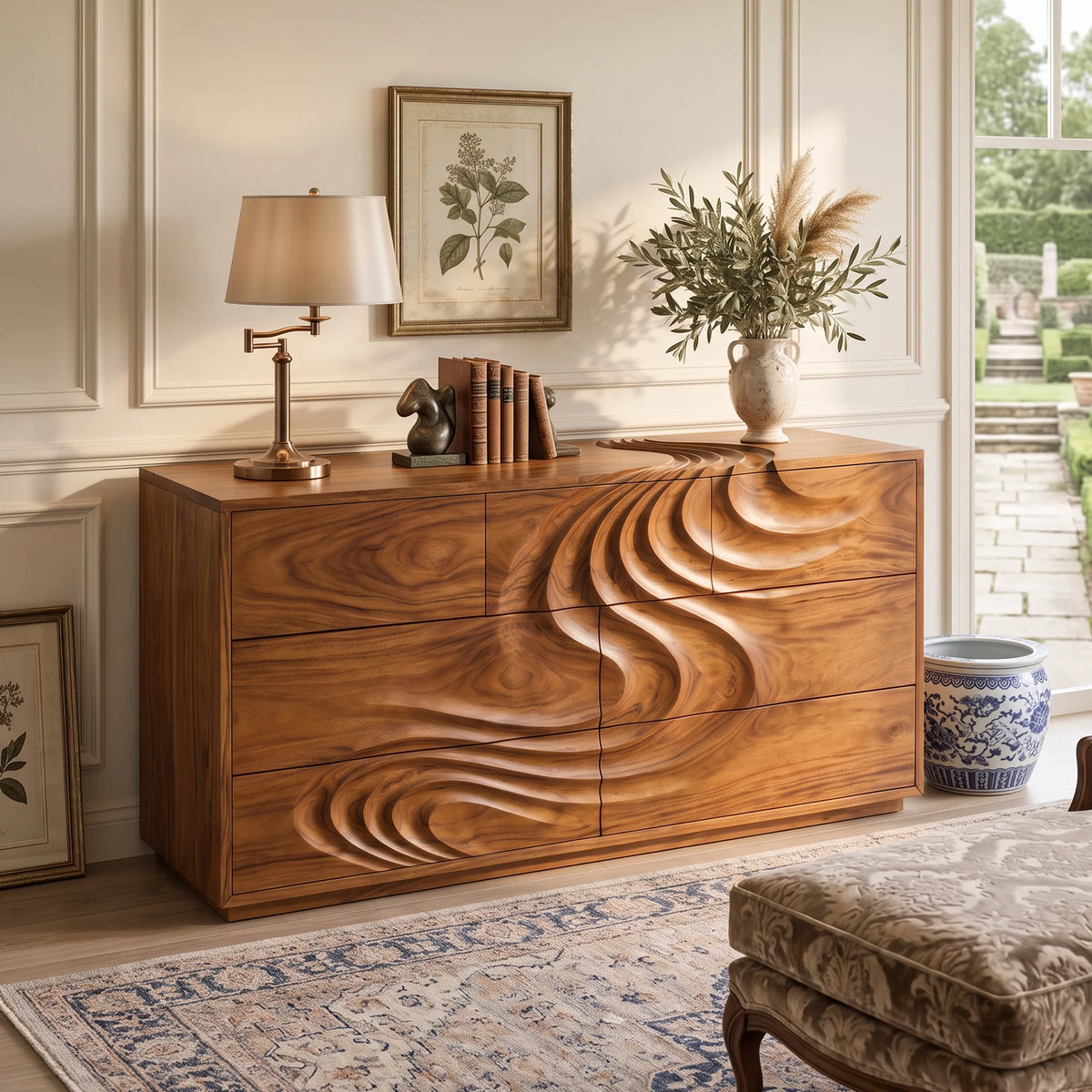 Modern Wave Chest Dresser For Master Bedroom
