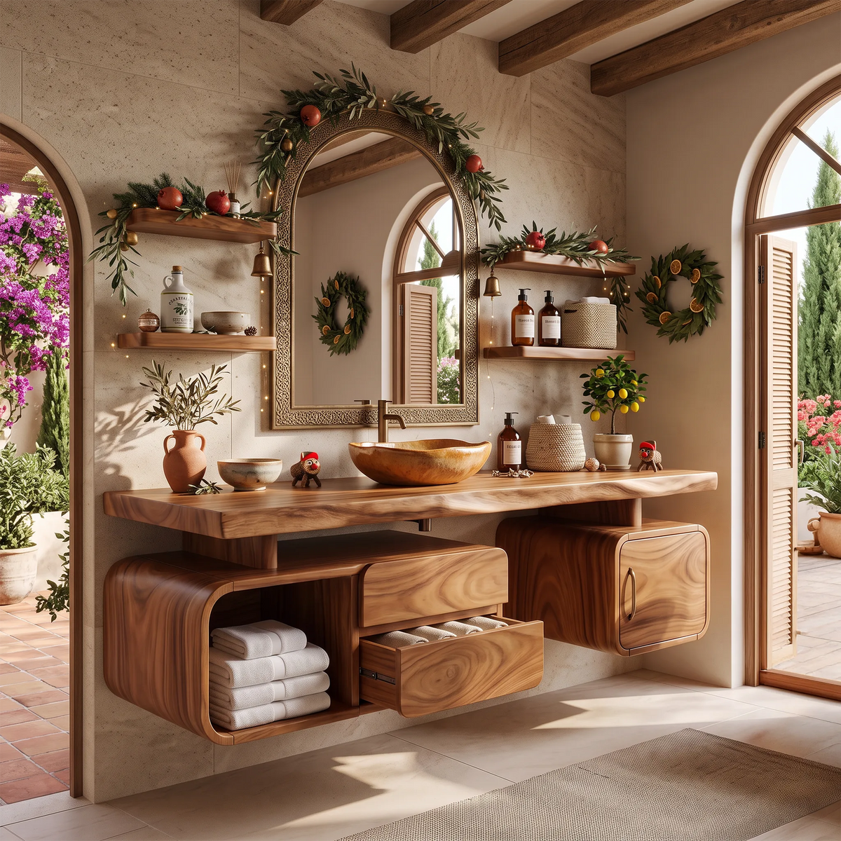 Handcrafted Organic Modern Christmas Vanity Beach Retreat