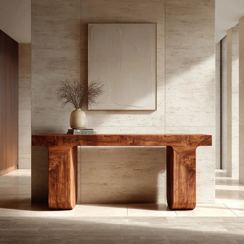 Contemporary Console Table With Geometric Legs For Entryway