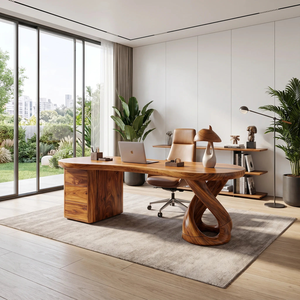 Sculptural Executive Desk Executive Office Desk Office Desk With Loop Leg For Executive Office