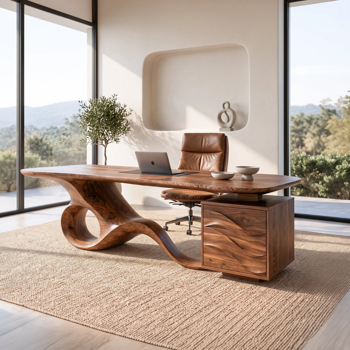 Modern Office Desk With Drawers For Professional Workspace