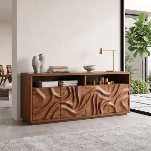 Contemporary Curved Front Buffet Cozy Dining Room