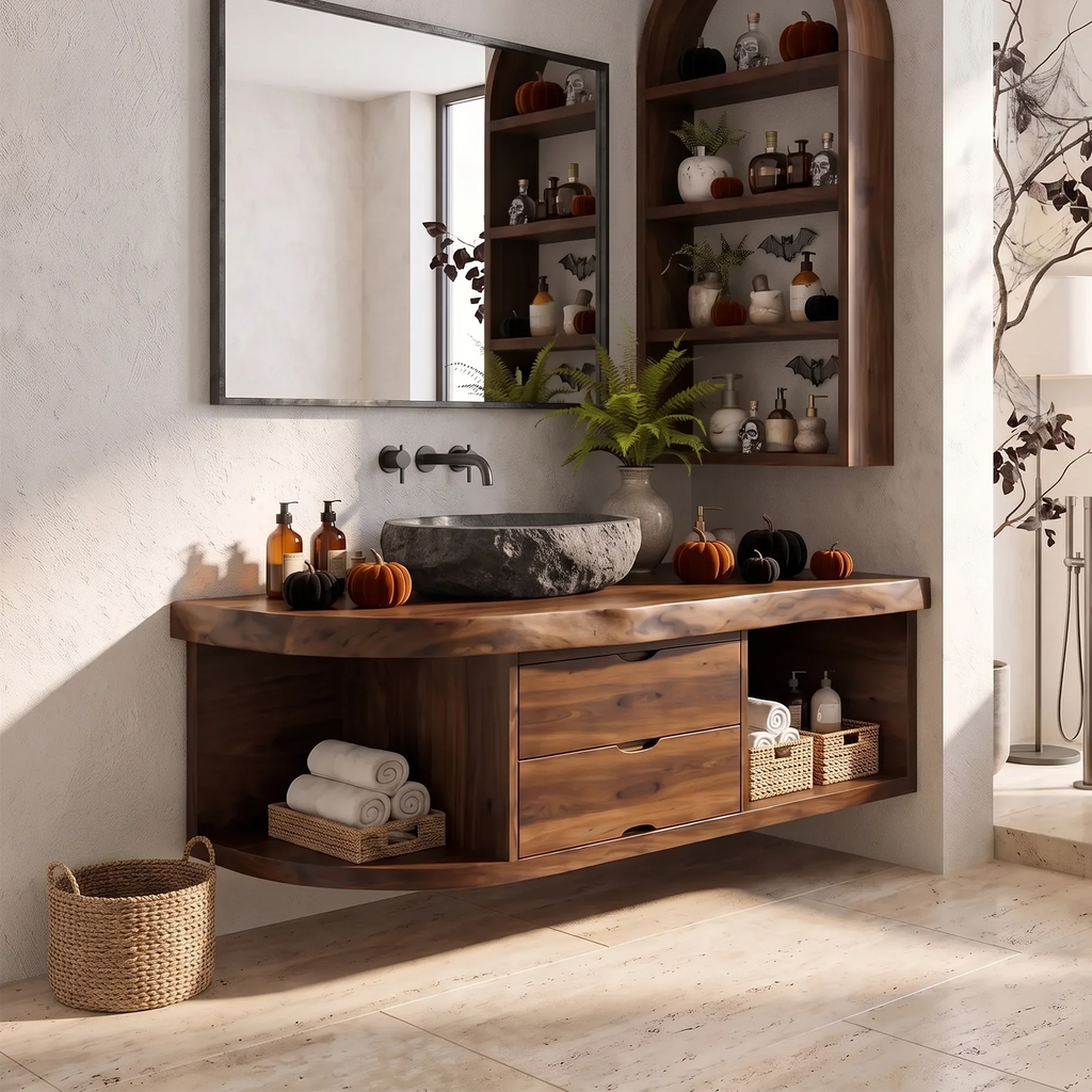 Organic Halloween Floating Bathroom Vanity Modern Bathroom
