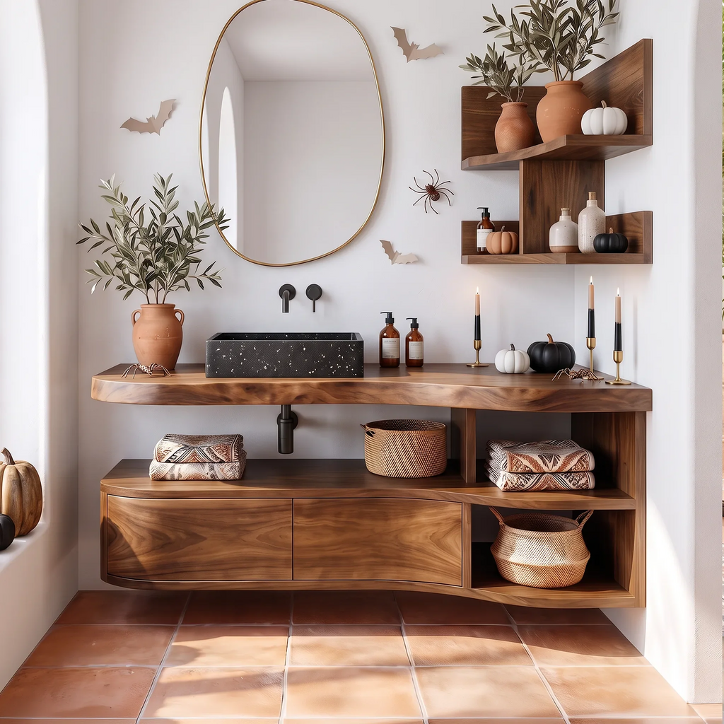 Rustic Skull Floating Bathroom Vanity Modern Bathroom