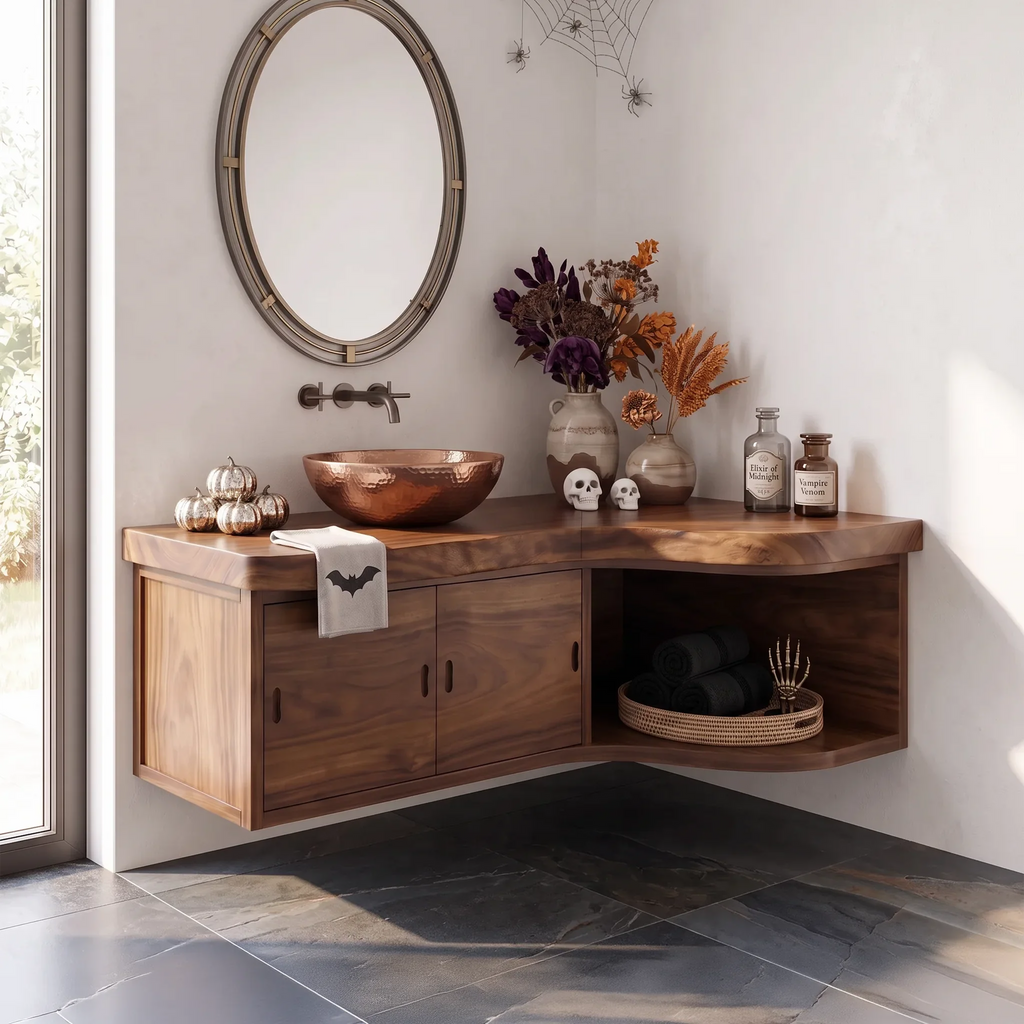 Farmhouse Pumpkin Bathroom Vanity Wellness Room