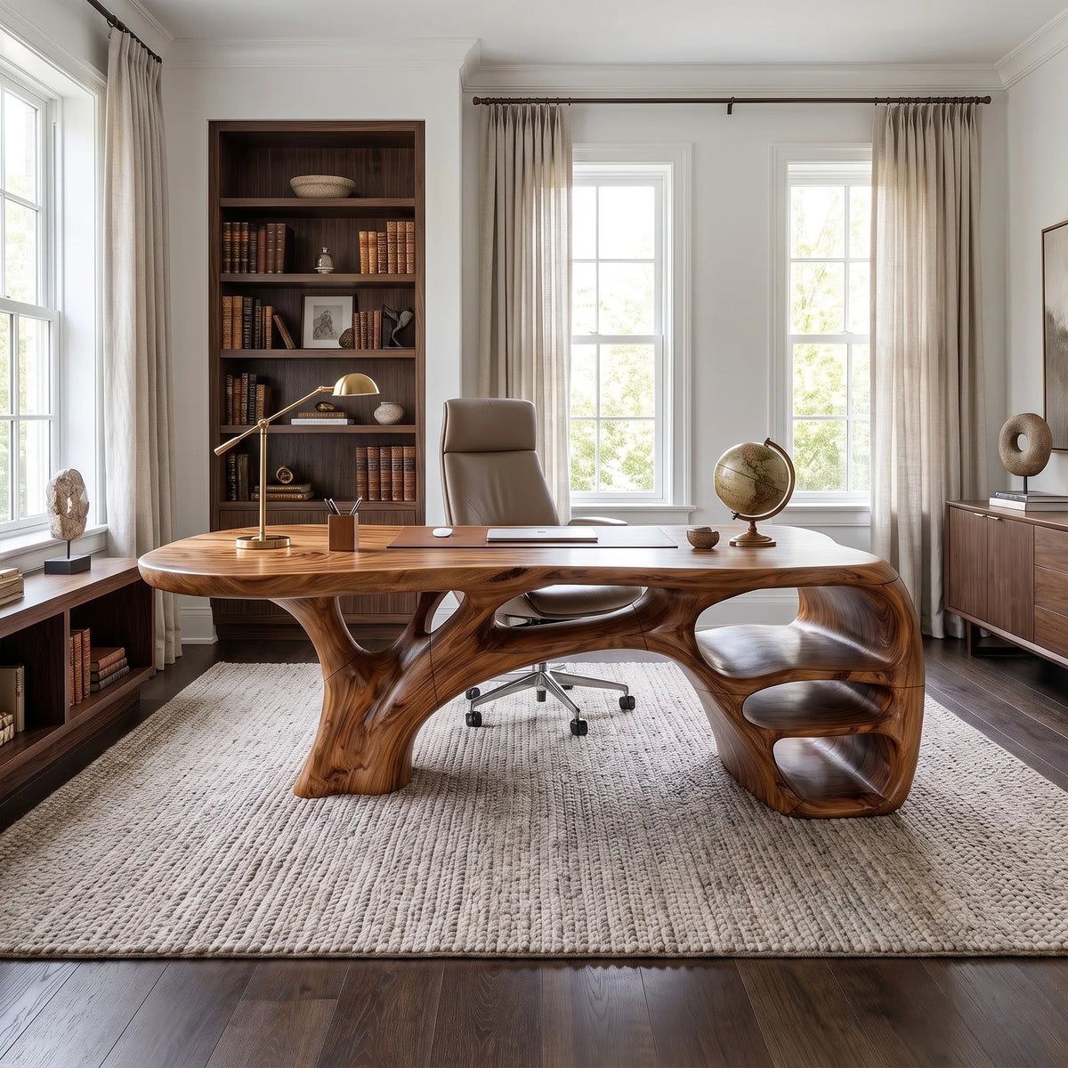 Timeless Executive Desk Office Desk Writing Desk Open Shelves For Home Office