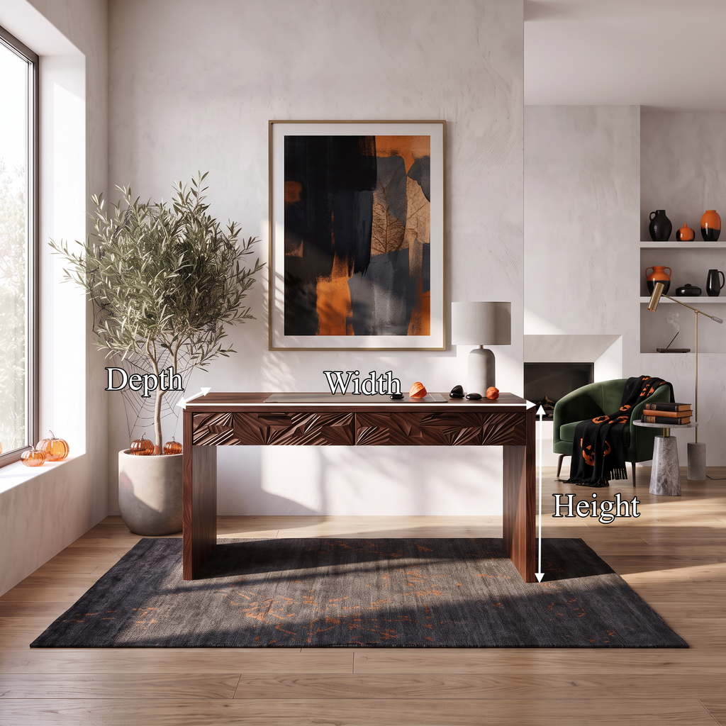 Modern Home Office Desk With Integrated Drawers For Bedroom