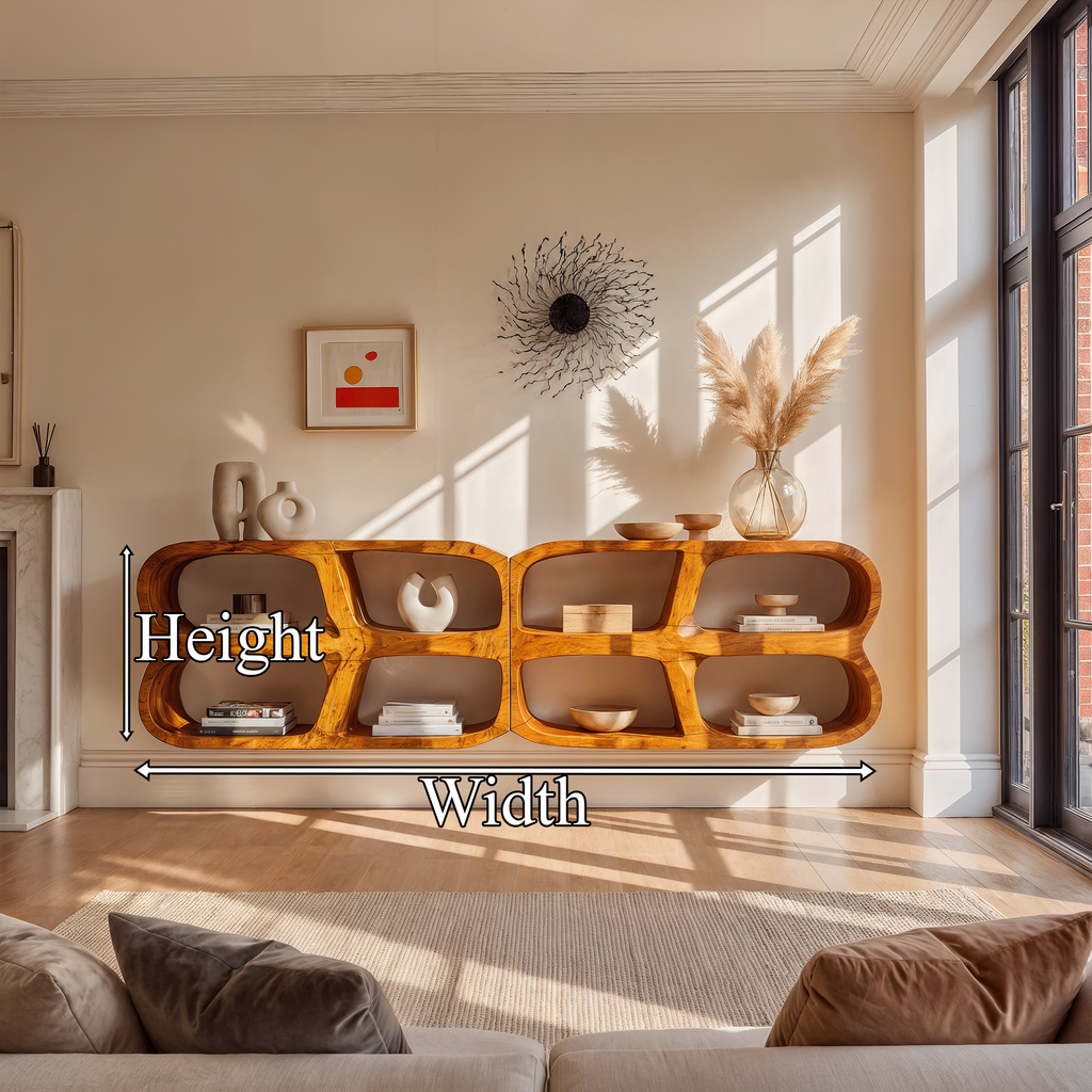 Modern Wall Mounted Bookshelf With Open Display Shelves For Living Room