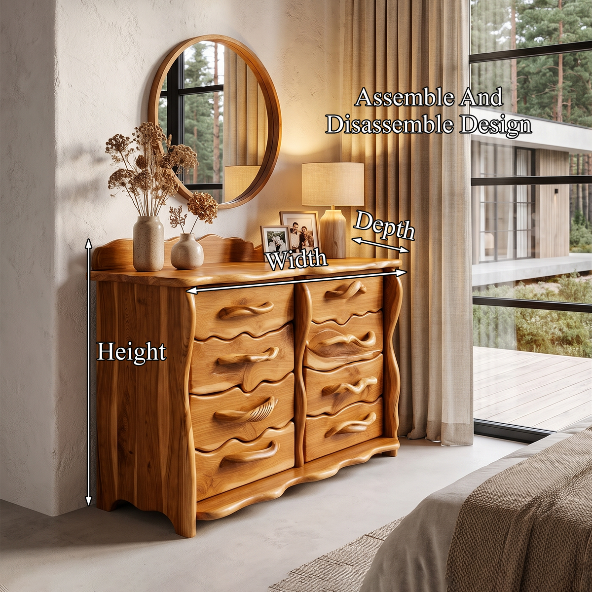 Minimalist Tall Dresser With Multiple Drawers For Bedroom