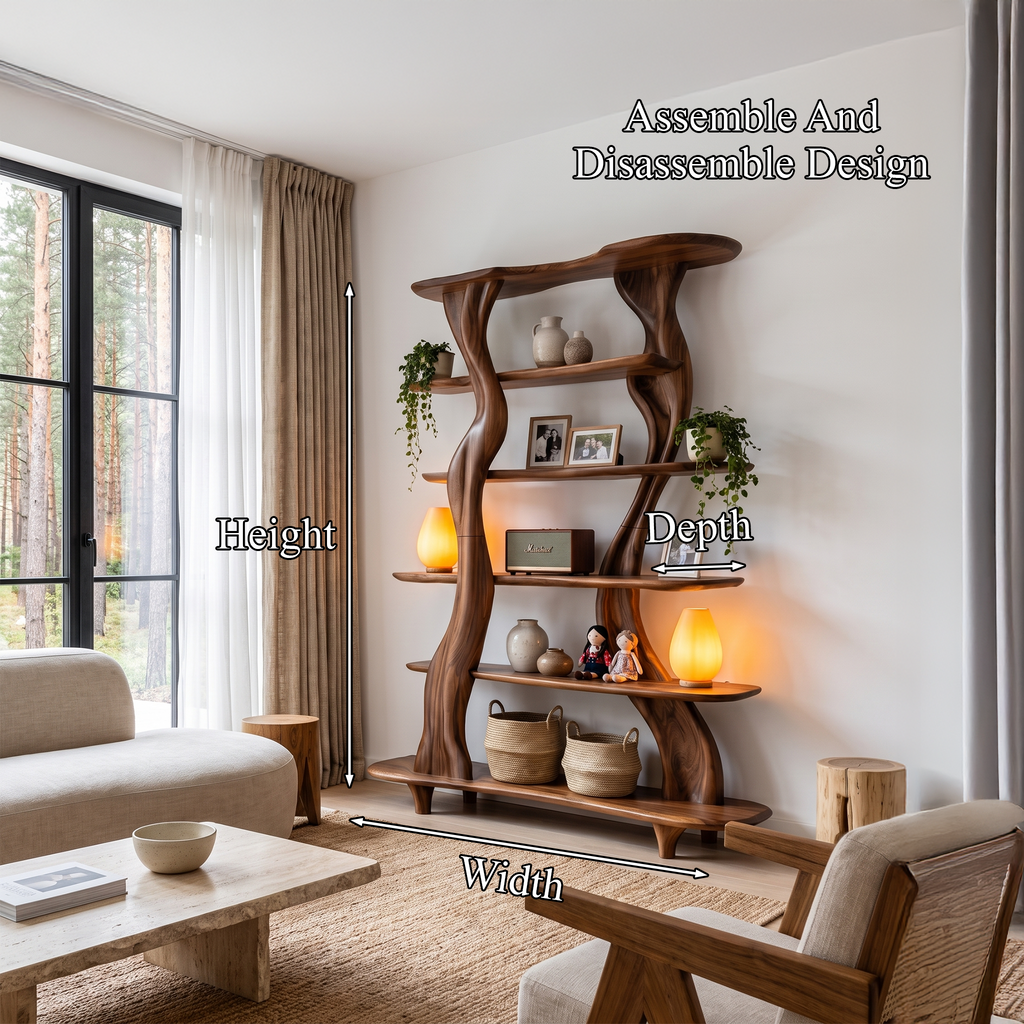 Mid Century Sculptural Bookshelf With Branch Inspired Frame For Living Room