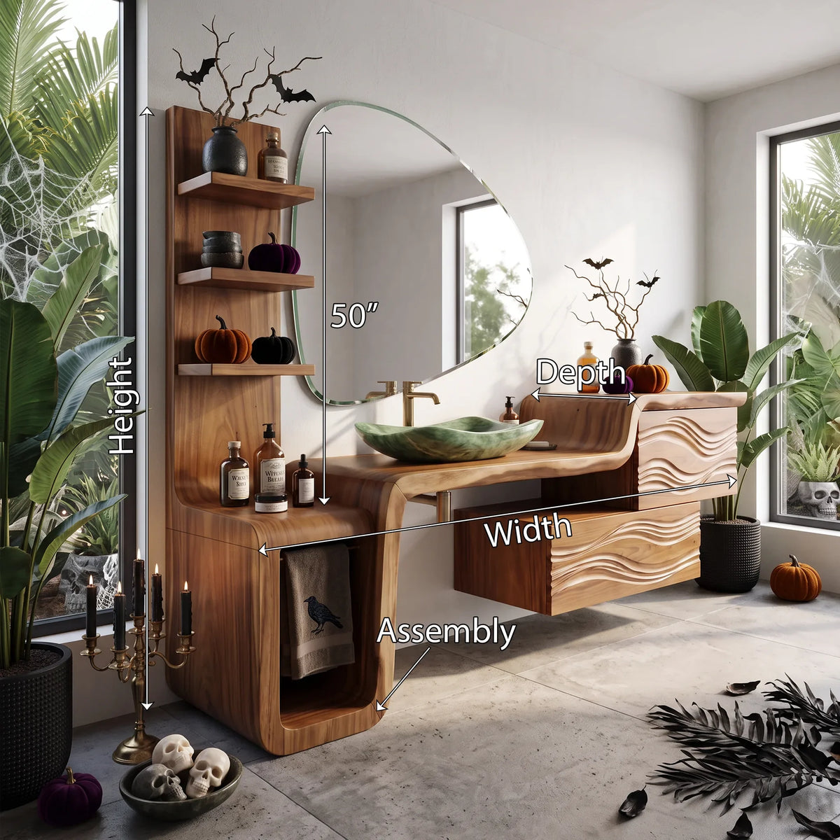 Organic Modern Halloween Bathroom Vanity Luxury Ensuite