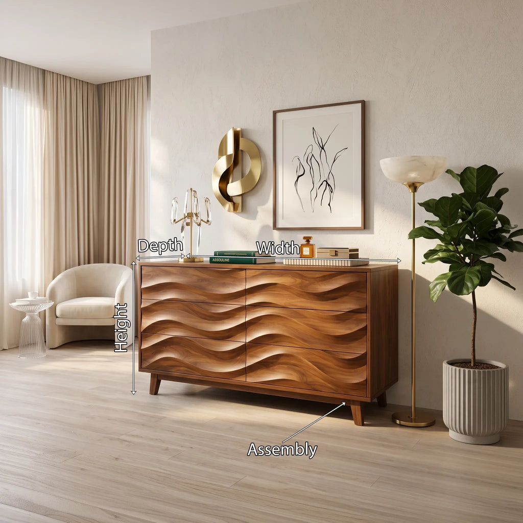 Organic Layered Bedroom Dresser For Cozy Interior