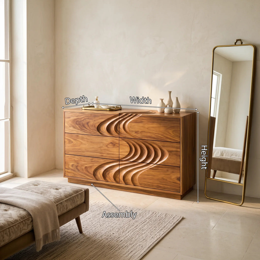 Minimalist Contour Dresser Table For Guest Bedroom
