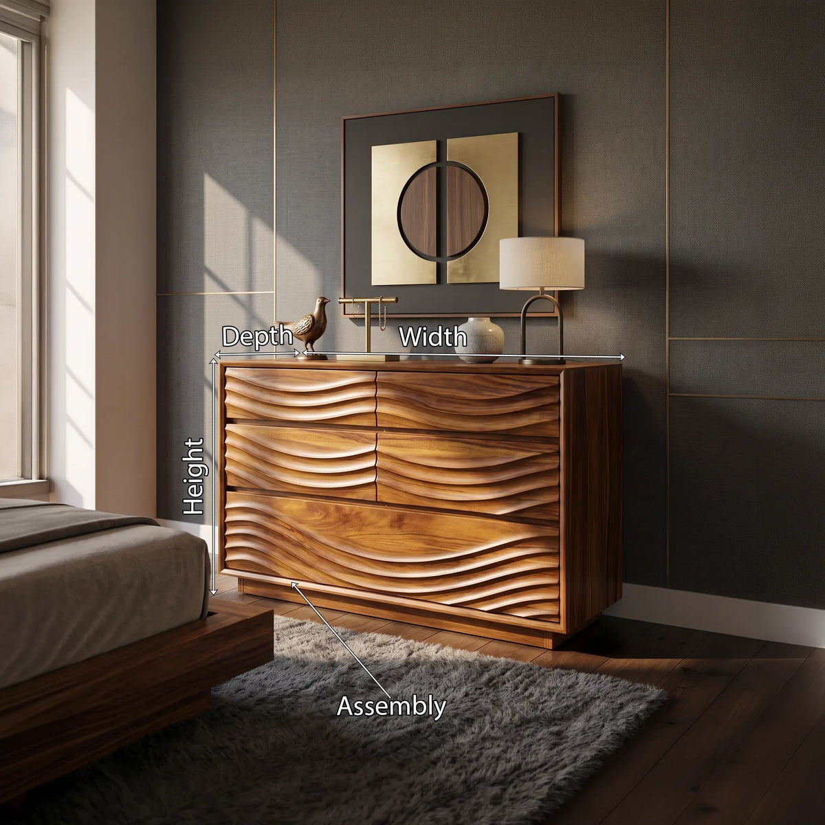 Contemporary Ripple Nursery Dresser For Baby Room