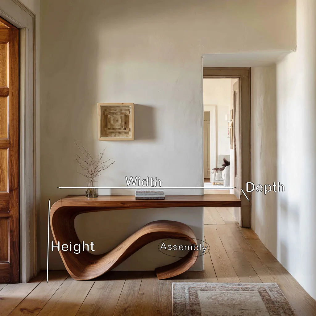 Modern Sculptural Loop Base Console Table For Entryway