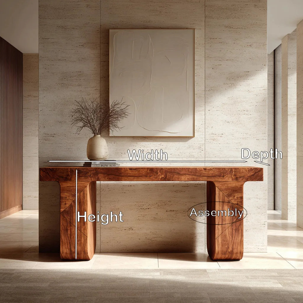 Contemporary Console Table With Geometric Legs For Entryway