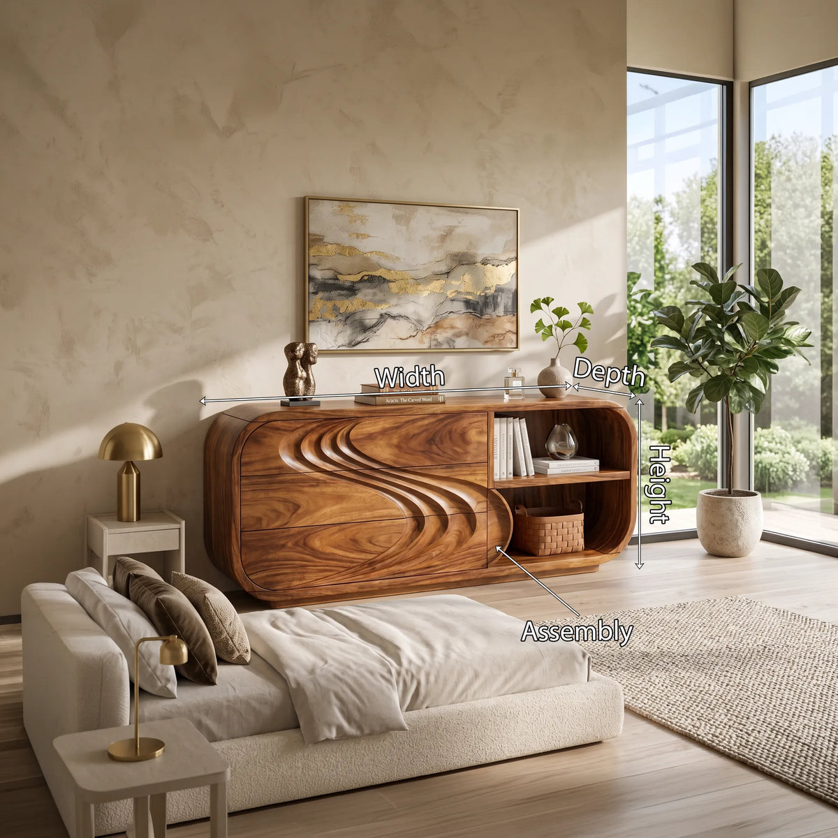 Modern Ripple Dresser For Cozy Bedroom Interior