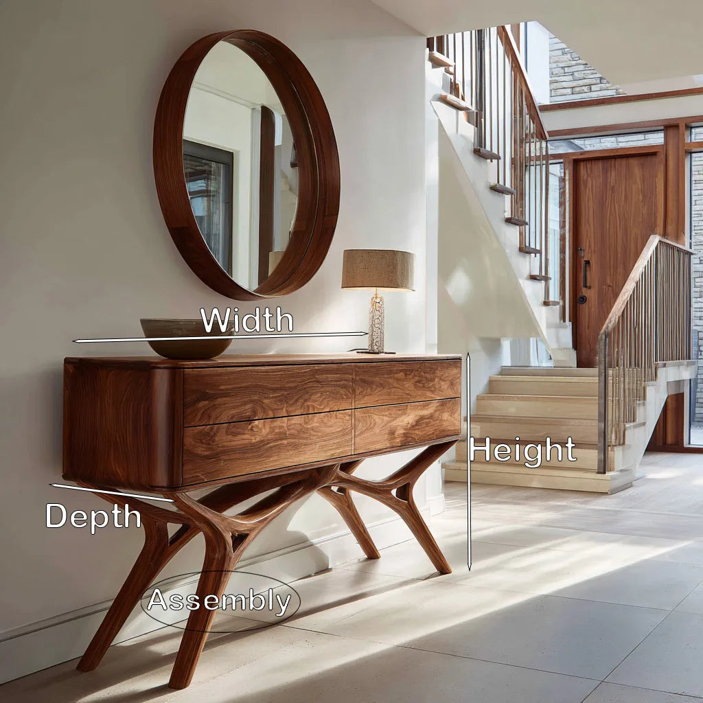 Modern Organic Wooden Console Table For Foyer