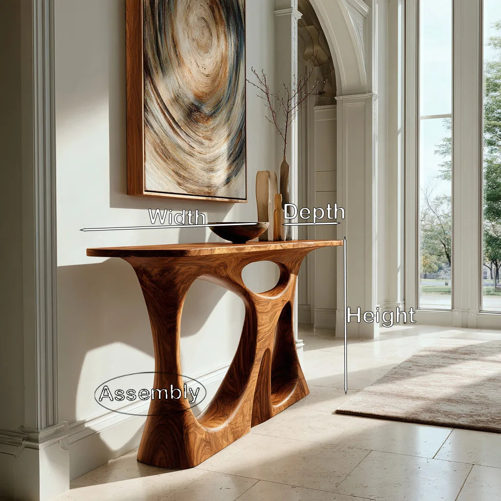 Modern Sculptural Open Frame Console Table For Entryway