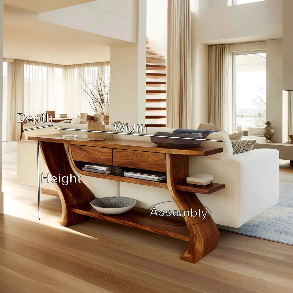 Organic Modern Table Behind Sofa For Living Room