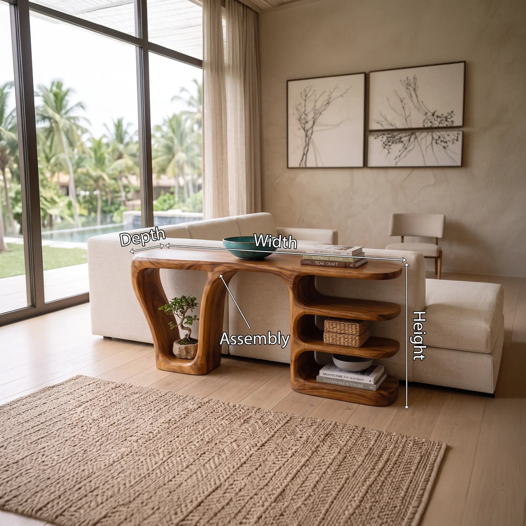 Minimalist Layered Console Table For Living Room