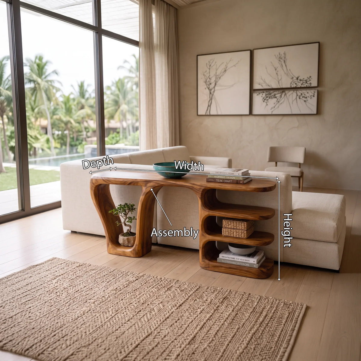 Minimalist Layered Console Table For Living Room
