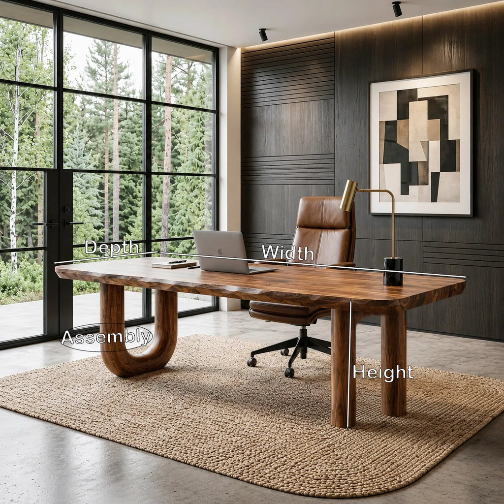 Organic U-Shaped Leg Desk For Home Office