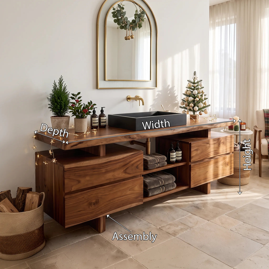 Rustic Christmas Storage Bathroom Vanity Lake House