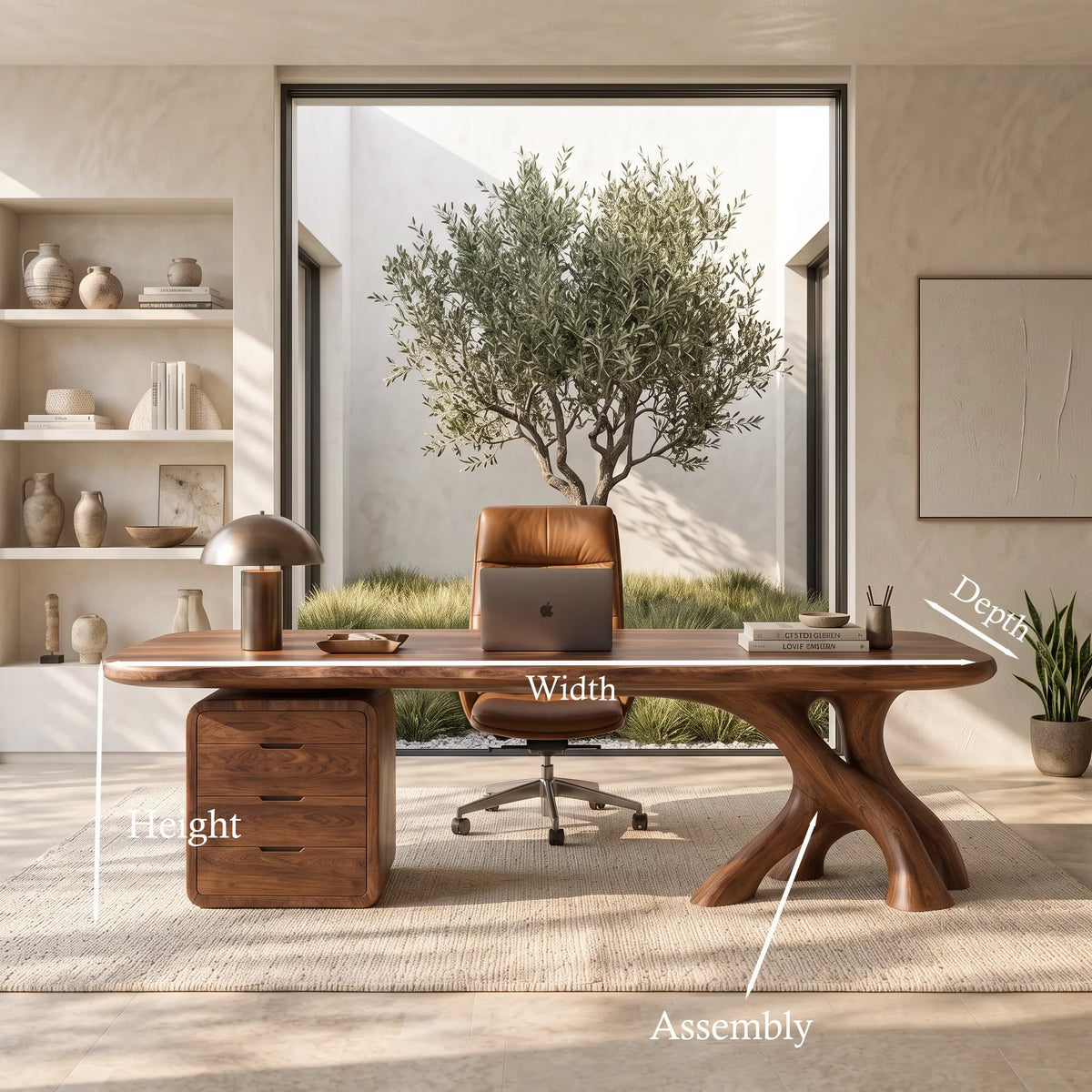 Modern Executive Desk Sculptural Base With Drawers Executive Office