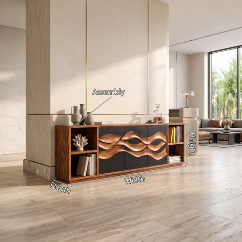Contemporary Fluted Sideboard Bright Entryway Foyer