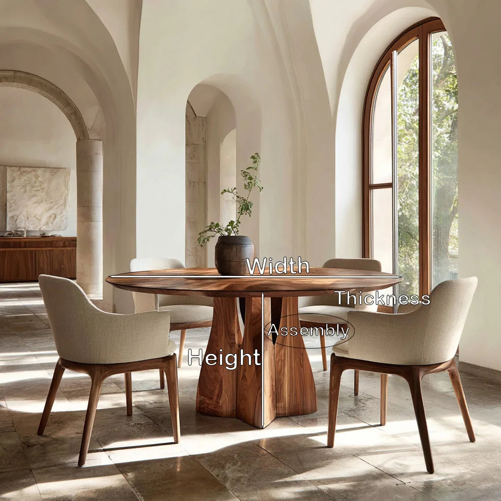 Contemporary Pedestal Round Dining Table For Dining Room