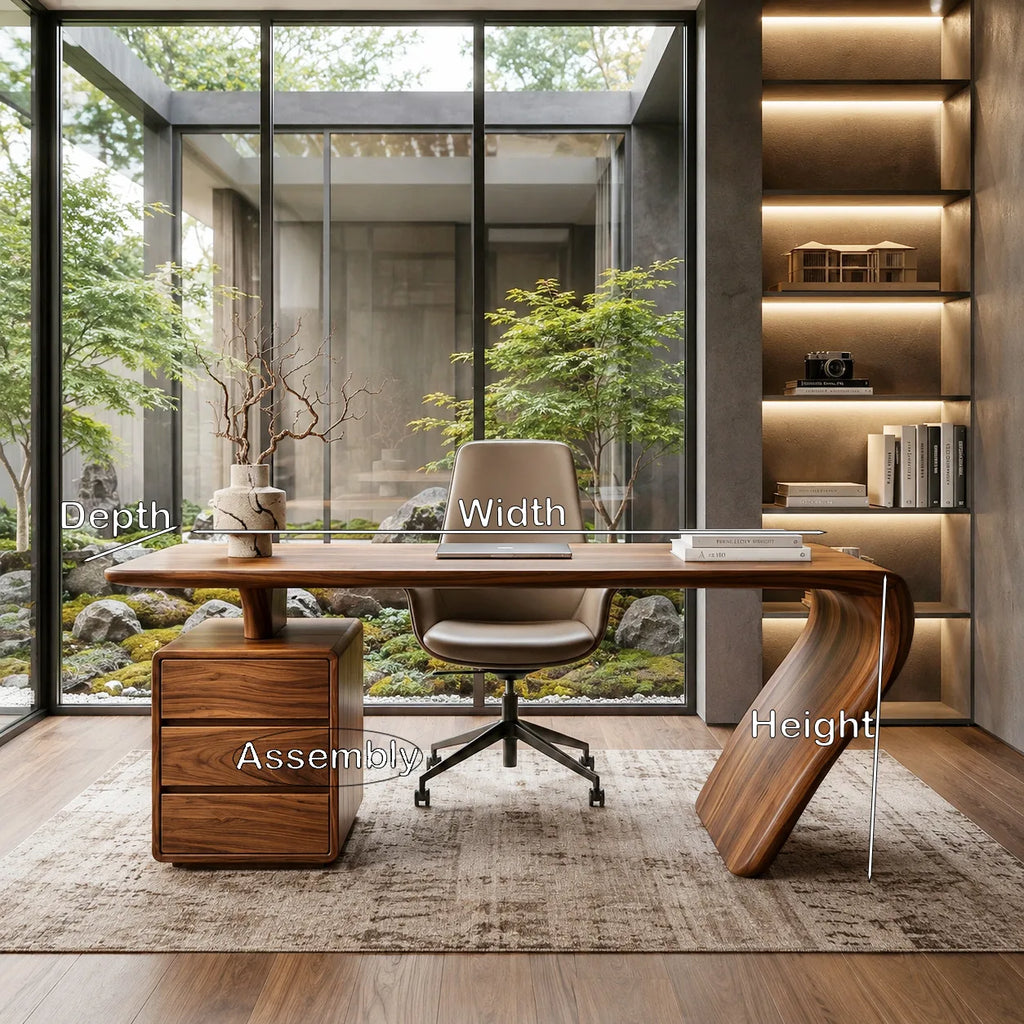Organic Sculptural Curved Desk For Home Office