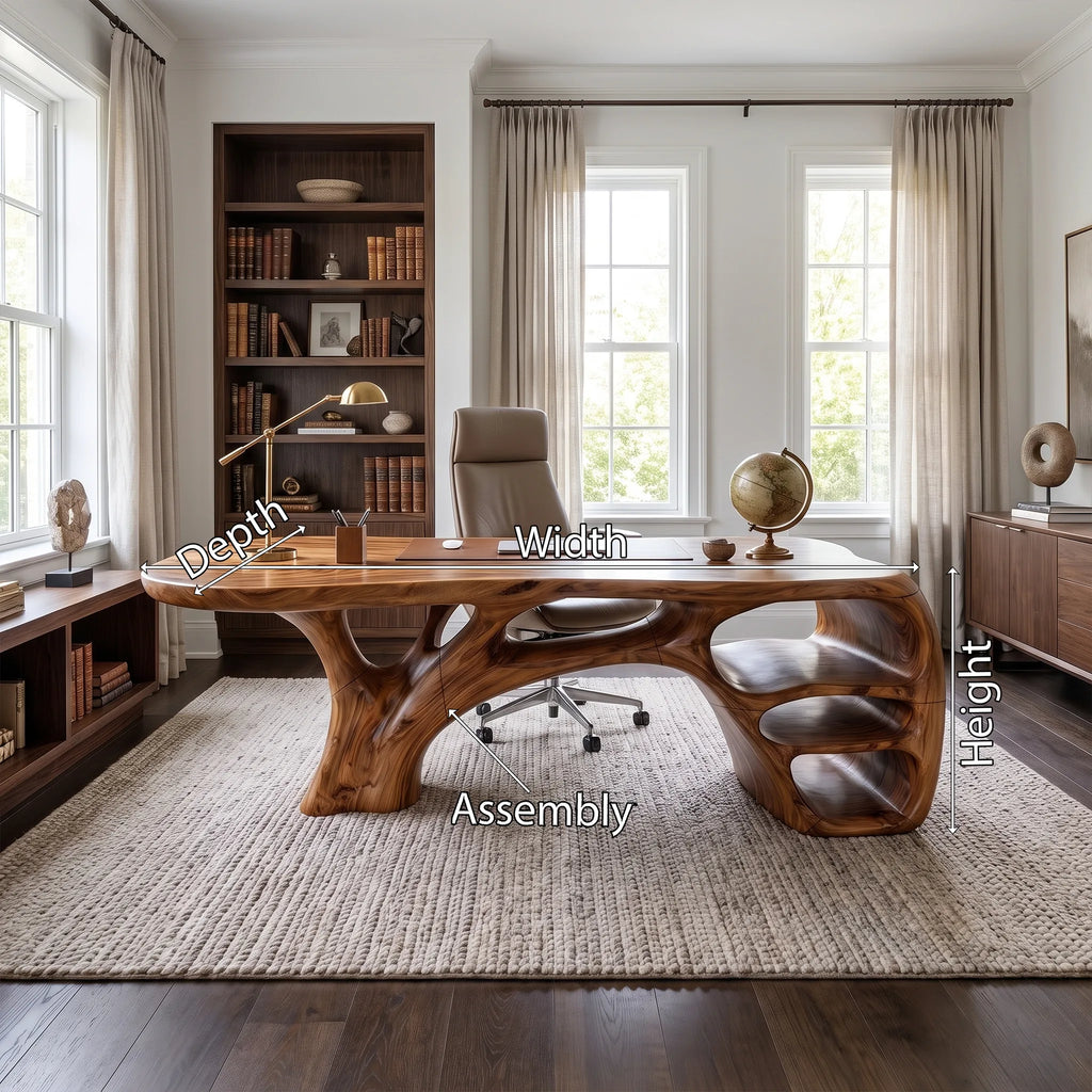 Timeless Executive Desk Office Desk Writing Desk Open Shelves For Home Office