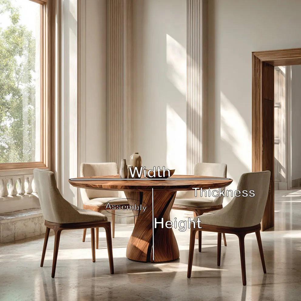 Contemporary Twisted Pedestal Round Dining Table For Dining Room