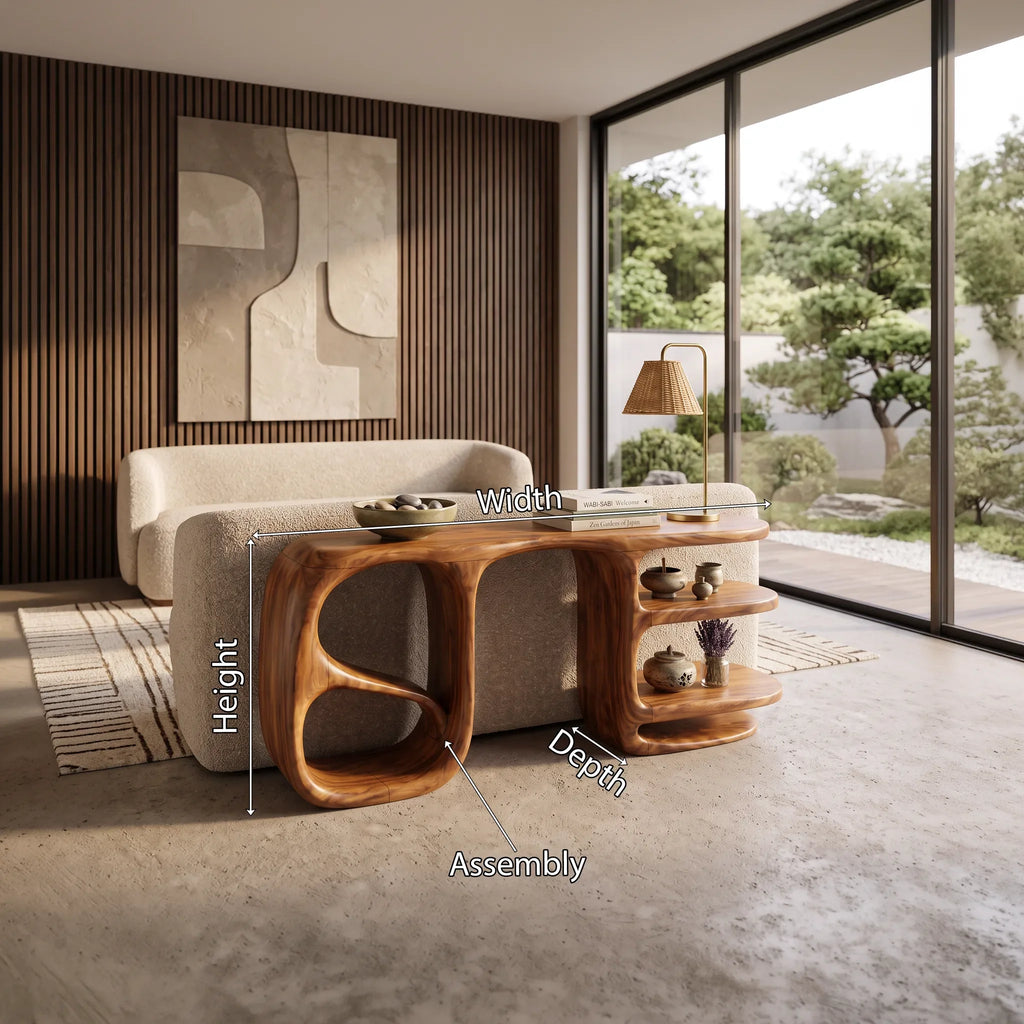Organic Double Loop Console For Contemporary Living Room