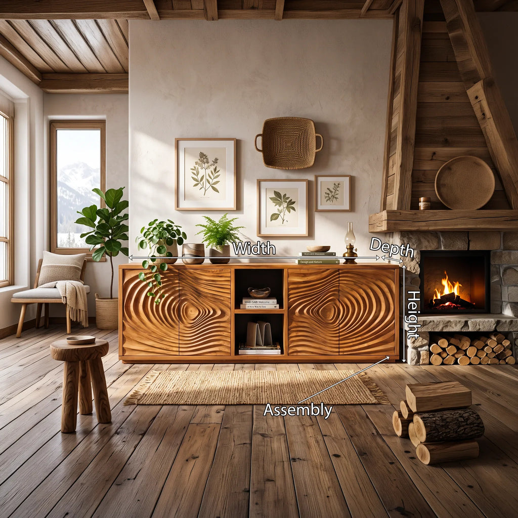 Handcrafted Organic Wave Sideboard Modern Dining Room