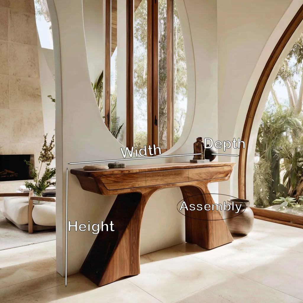 Modern Sculptural Drawer Console Table For Entryway