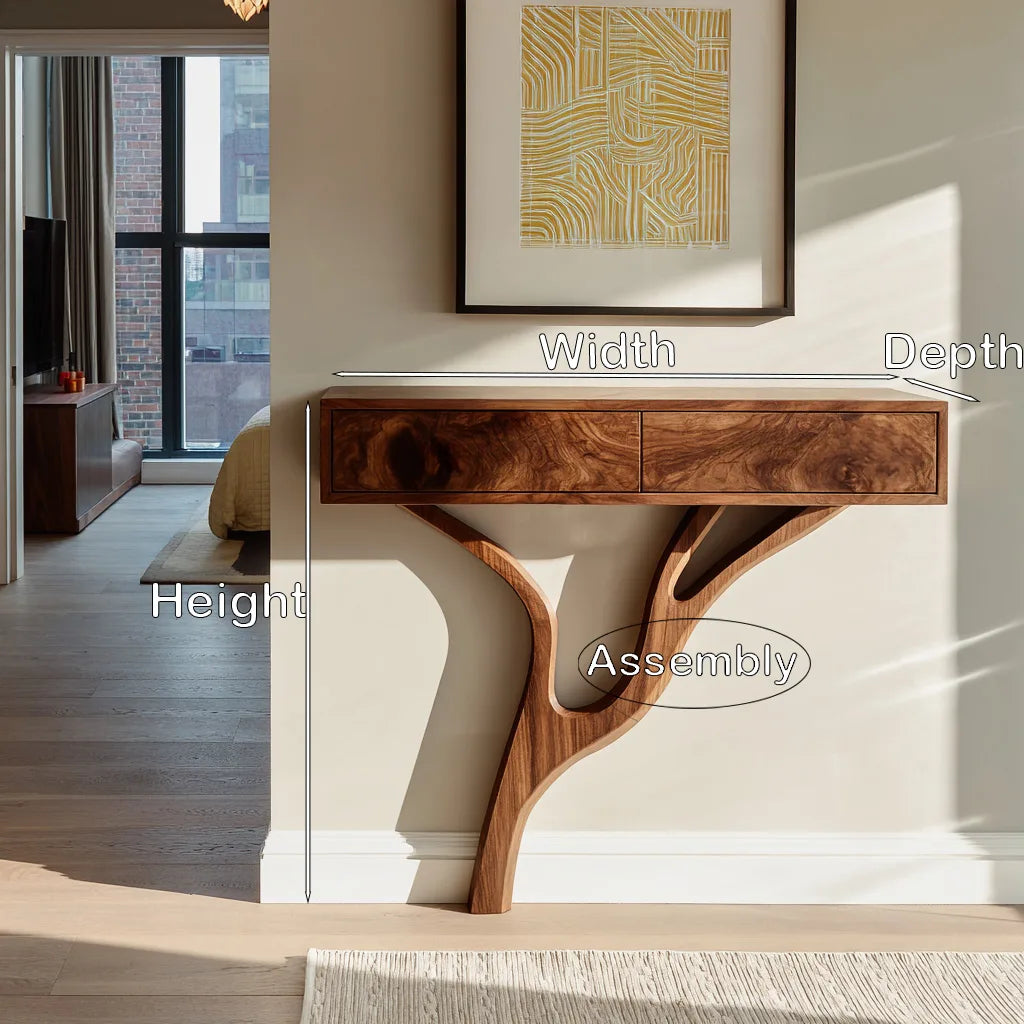 Modern Branch Style Wooden Console Table For Hallway