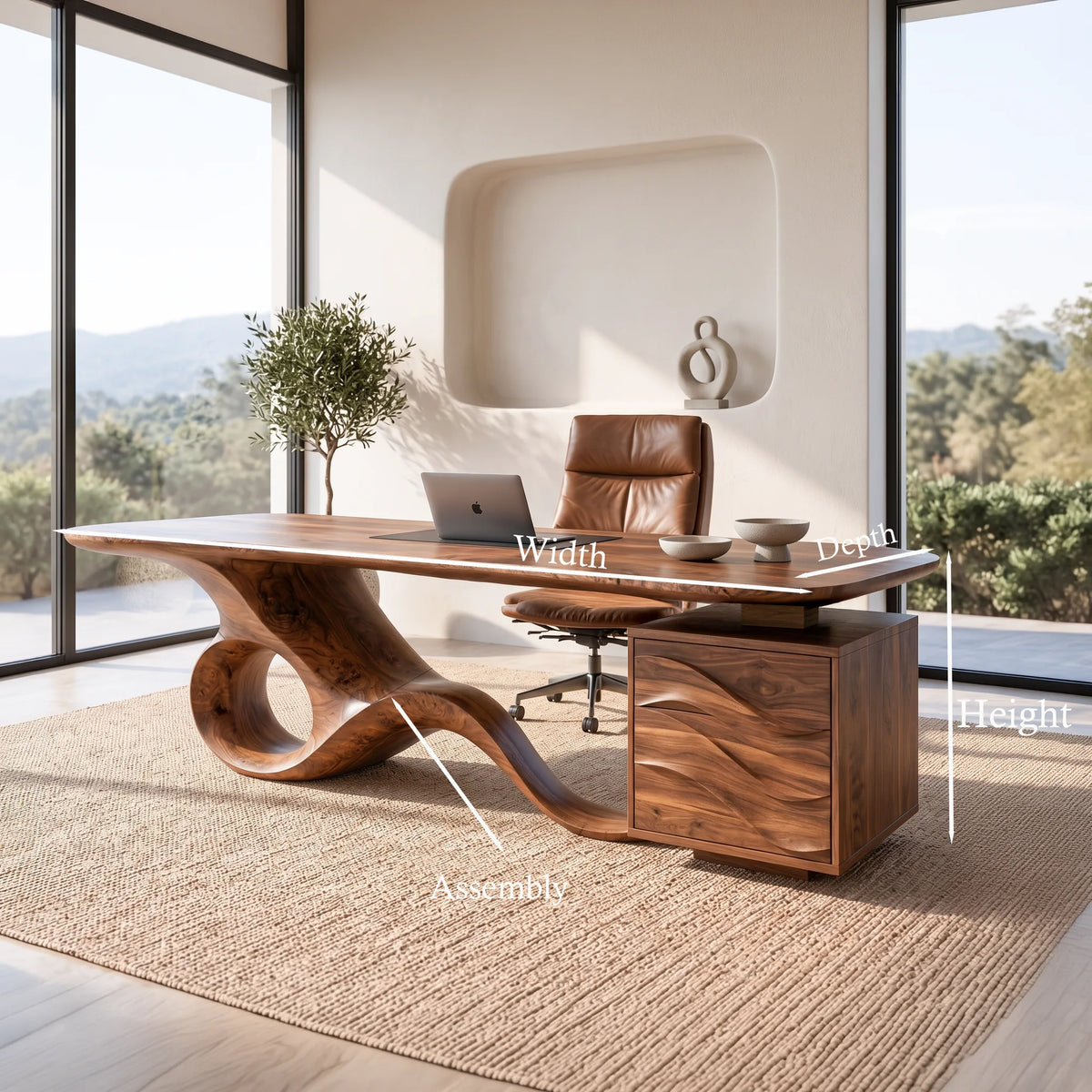 Modern Office Desk With Drawers For Professional Workspace
