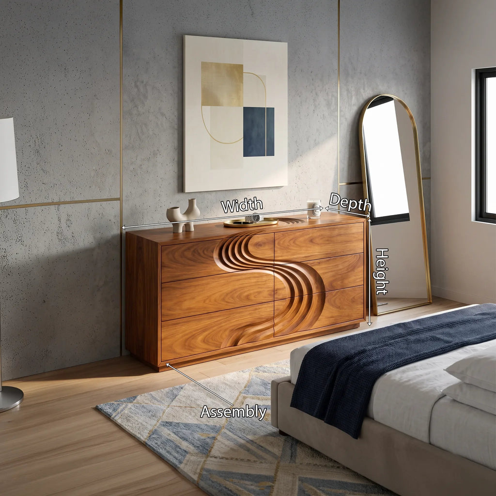 Mid Century Contour Dresser Drawer For Bedroom